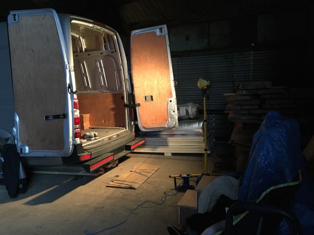 building a van removing plywood panels