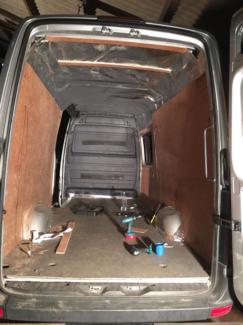 insulating and ply lining a mercedes camper van conversion